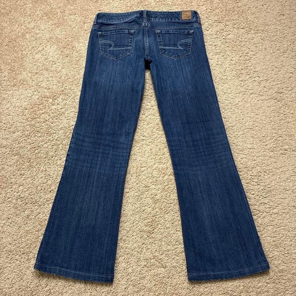 American Eagle Favorite Boyfriend Low Rise Stretch Bootcut Blue Jeans 6 Long